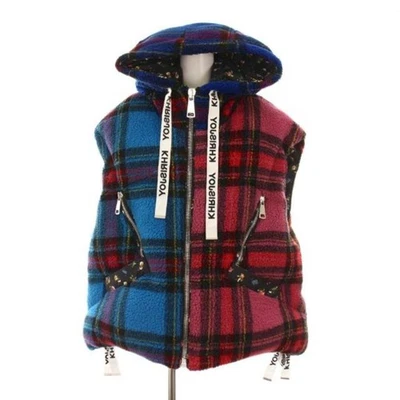 CHRISJOY KHRISJOY Chaleco de Plumón de Vellón Tartán Forrado a Cuadros Floral Multicolor YM Usado Foto 1 de 4
