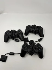 Sony PS2 SCHWARZ Kabelgebunden Controller OEM DualShock PlayStation 2 ORIGINAL Lesen - Bild 1 von 2
