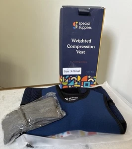 special supplies weighted compression Sensory  vest X-small Blue 1.5 Pounds - Picture 1 of 12