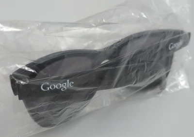 Google SWAG Black Sunglasses Unisex UV Protection Foldable White Retro SerifLogo - Image 1 of 4