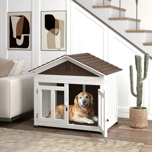 PawHut 40"L Dog House Outdoor Indoor for Small, Medium, Large Dogs - Picture 1 of 11