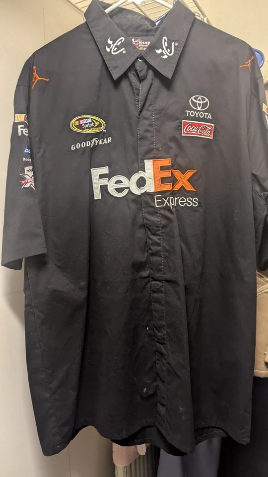 Botão FedEx Denny Hamlin Crew Chief para cima. Chase autêntico XL 2008. - Imagem 1 de 4