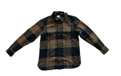 Levis The Worker Flannel Shirt Men Medium Brown/Black Relaxed Fit - Image 1 of 4