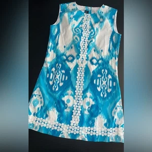 Oscar de la Renta Youth Blue & White Dress Size 12y EUC - Picture 1 of 6