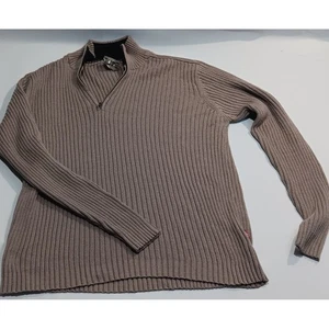 Suéter Pullover Tejido Acanalado Cremallera 1/4 Marrón Medio Levis Red Tab Para Hombres - Imagen 1 de 13