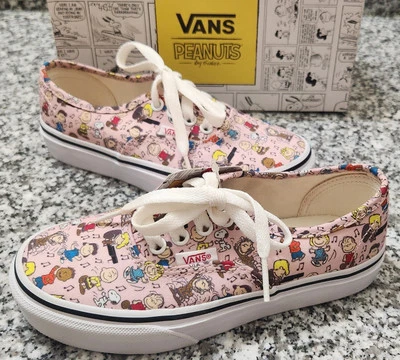 NUEVO RARO DIFÍCIL DE ENCONTRAR Vans Peanuts Baile Fiesta Zapatos Niña Rosa Talla 13 Snoopy Charlie Marrón Foto 1 de 4