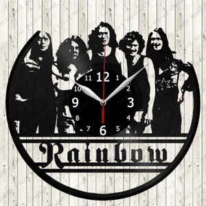 Rainbow Vinyl Record Wall Clock Decor Handmade 7223 - Picture 1 of 12