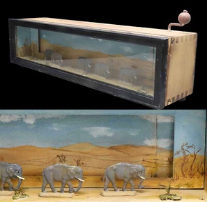 PANORAMA ÉLÉPHANTS 1900 / jouet optique lanterne magique - Imagen 1 de 11
