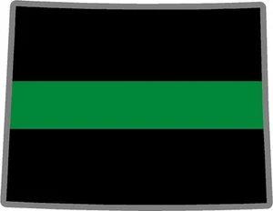 Wyoming WY State Thin Green Line Military Border Patrol Decal Sticker V - Bild 1 von 1