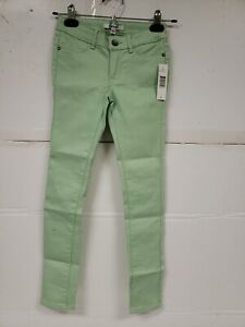 DKNY Girls Mint Green Skinny Jeans Stretch Pockets Sz 8 NWT