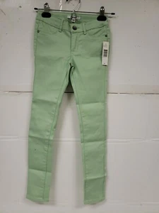 DKNY Girls Mint Green Skinny Jeans Stretch Pockets Sz 8 NWT - Picture 1 of 10