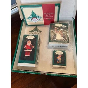 1996 Hallmark 4 Ornament Collector's Club Membership Kit Santa Rudolf Elf Bunny - Picture 1 of 9