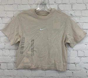 Nike DH5750-126 Kid's Loose Fit Short Sleeve Cotton Boxy T-Shirt Sand XS - Picture 1 of 13