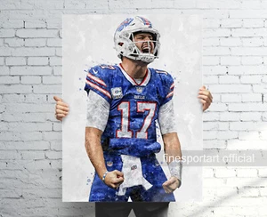 Josh Allen Buffalo Bills Poster, Canvas, Football print, Sports wall art - Picture 1 of 5