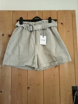 Beige Denim Shorts Size 10 By New Look  - Image 1 of 4