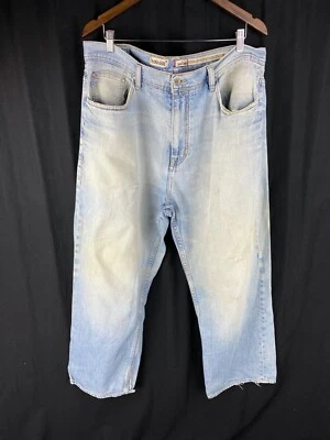 Ecko Unltd Mens 38x32 (38x30 msrd) Y2K Vtg Baggy Fit Distressed Light Wash - Image 1 of 4