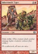 SABRETOOTH TIGER X4 4 4X 8th Edition MTG Magic the Gathering Cards DJMagic
