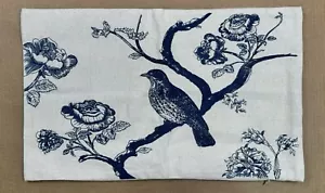 Embroidered Blue Bird Throw Pillow Pillow Case - Picture 1 of 9