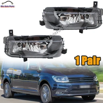1 Pair Fog Light Front Bumper Fog Lamp With Bulbs For VW Caddy 2015-2020 - Image 1 of 4
