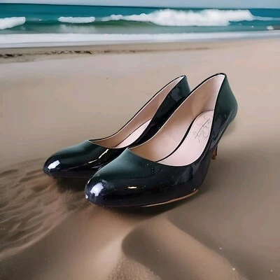 Zapatos Of Prey Tacones Altos Negro Brillante Talla 5.5WW K16 Foto 1 de 4