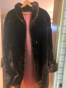 Vintage Full Length Brown Faux Fur Woman's Winter Coat - VG/EXC - Picture 1 of 4