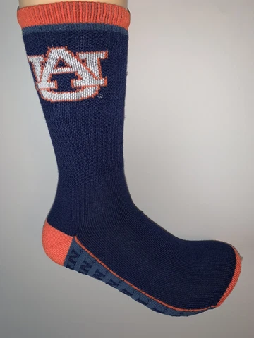 AUBURN TIGERS NCAA COLLEGE BOTTOM LOGO CREW LENGTH SOCKS MENS LARGE Cover