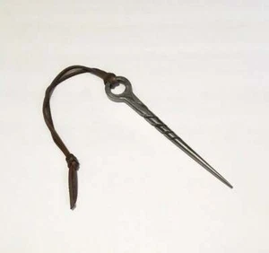 Marlin Spike, ~6", Made to Order, Hand-Forged Paracord Knotting Tool, Leather - Picture 1 of 11