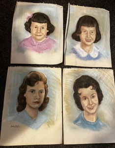 Retratos de tiza pastel de los años 50-70: América muy media, desconocidos pero firmados - Imagen 1 de 5