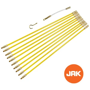 JAK QUALITY 33CM - 1M CABLE ACCESS KIT ELECTRICIAN WIRE PULL ROD DRAW EXTEND - Picture 1 of 4