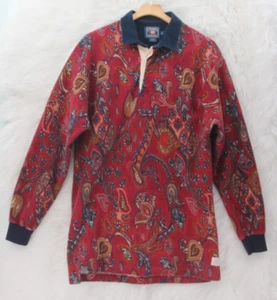 Vintage Chaps Ralph Lauren Shirt Men's XL Red Blue Paisley Heavyweight L/S #792 - Picture 1 of 13