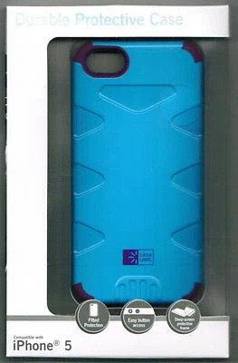 Funda protectora duradera para teléfono celular Apple iPhone 5 Logic azul púrpura Foto 1 de 2