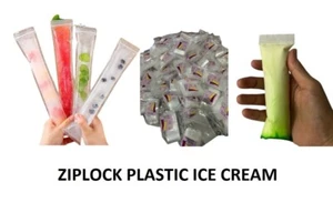 Ice Cream Disposable Bags ZIPLOCK 19x5cm Must Try Do it Your Self New Grab Now - Picture 1 of 9