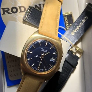Vintage Rodania Datofonic Manual Alarm Mens Watch Full Set NOS 35mm T Swiss Made - Picture 1 of 12