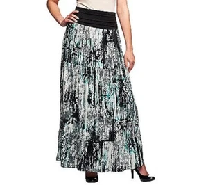 Women with Control Small Brown lizard Printed Tier Maxi Skirt - Picture 1 of 5