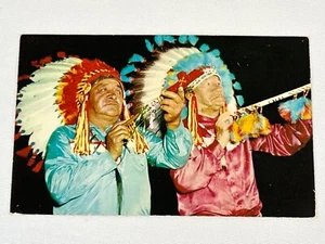 Vintage 1950s Native American Postcard Feathered Headdresses - Picture 1 of 6