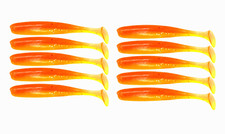 Pack of 10 Orange 2" Rubber Swimbait Fishing Lures for Fresh or Saltwater Fish