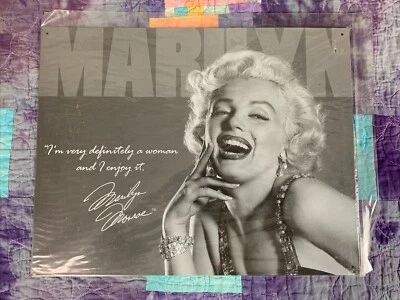 MARILYN MONROE I'M VERY DEFINITELY A WOMAN TIN SIGN 16x12.5 METAL She Shack - Image 1 of 4