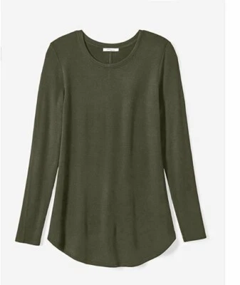 Camiseta Jersey Daily Ritual Elástica Rayón Súper Suave Verde Oliva Para Mujer XS NUEVA CON ETIQUETAS Foto 1 de 4