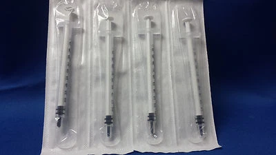 10 Syringes 1 ML/1cc LUER SLIP  STERILE SYRINGE NO CAPS NO NEEDLES USA - Image 1 of 2