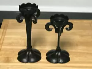 2 CANDELABROS CÓNICOS O VOTIVOS LITE DE METAL Y HIERRO 6"" y 7 1/2"" de alto - Imagen 1 de 1