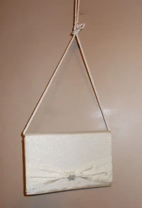 Whiting and Davis International Evening Bag Off White Color Drop Strap About 16" - Picture 1 of 4