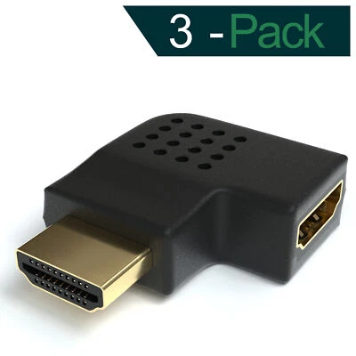 JAMEGA 3x HDMI Winkel Adapter Rechts 90 Grad Flach gewinkelt 4K UHD 2160p Winkelstecker