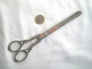 BELLE PAIRE DE CISEAUX DÉCOR COQUILLE LOUIS XV ARGENT MASSIF ODIOT VERS 1900 - Foto 1 di 10