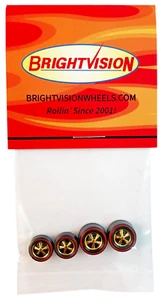 4 Brightvision Redline Wheels – 2 Small & 2 Medium Deep Dish GOLD Chrome Style - Picture 1 of 1