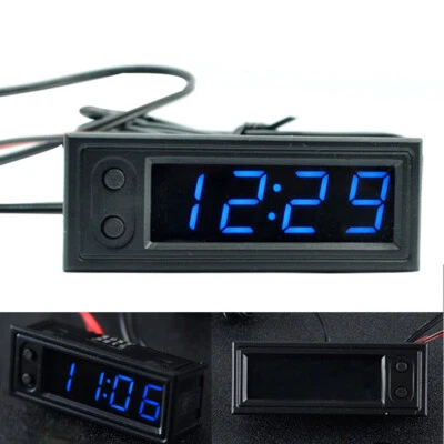 12V 3-in-1 Vehicle Car Thermometer + Voltmeter + Clock LED Digital Display - Image 1 of 4