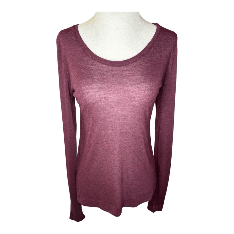 Blusa para mujer Lou & Grey XS manga larga cuello redondo granate lisa Foto 1 de 4