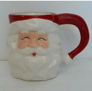 SANTA Figural 3D Christmas Holiday 18 Oz Coffee Mug Cup Ceramic (NEW) A - Picture 1 of 11