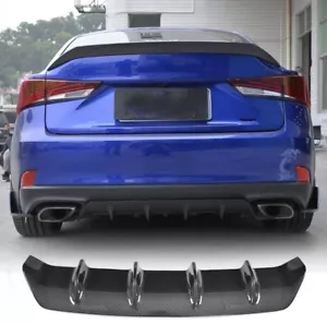 For Lexus IS300 IS350 Sport Sedan 17-18 Rear Bumper Lip Diffuser REAL CARBON - Picture 1 of 14