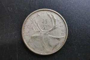 *KENGO* 1960 Canada Silver quarter dollar coin 25 cents- Circulated @546 - Bild 1 von 2