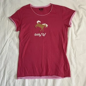 Lazy One Womens Pink Giddy Up Pajama Shirt Size Small - Picture 1 of 4